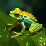 Glass Frog Resting on a Transparent Leaf