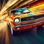 Excitement and energy captured in a fast car