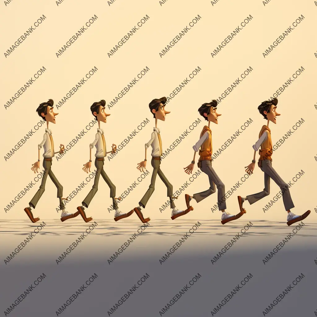Animation Moving Frame Designing a detailed 25-frame animation for a character walking ...