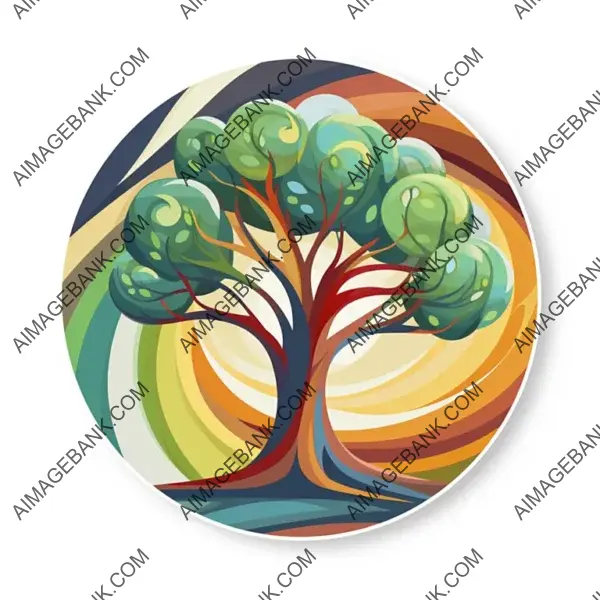 Harmonious Circular Favicon: Tree of Serenity | Aimagebank