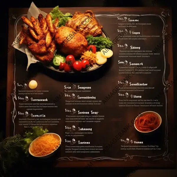 Menu Featuring a Variety of Dishes – Each with Descriptions - Aimagebank